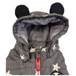 Disney H&M Collab Mickey Mouse grey vest hoodie with ears and stars 12-18M